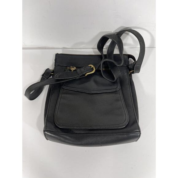 Fossil Black Pebbled Leather Messenger Crossbody Shoulder Womens‎ Bag 75082 Key - Picture 4 of 12